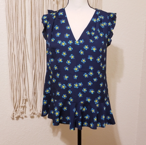 Banana Republic Vneck Ruffle Blouse - Picture 1 of 5